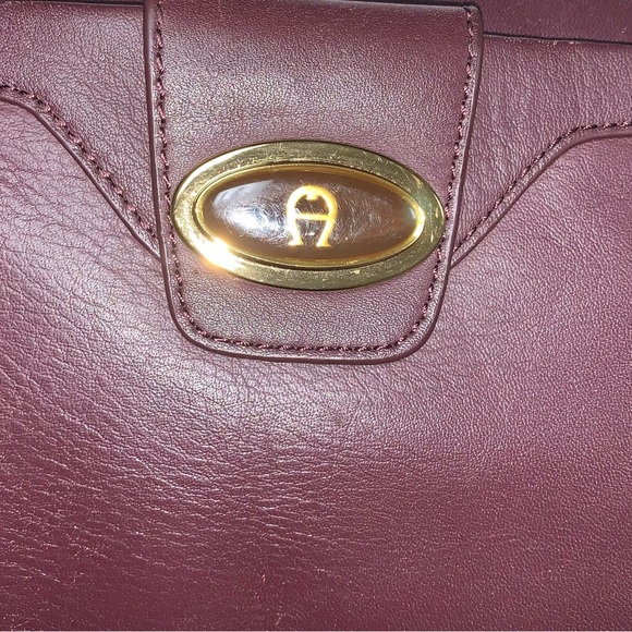 🆕 Etienne Aigner Vintage Leather Burgundy Shoulder Bag Handbag Pocketbook Purse - Picture 7 of 11